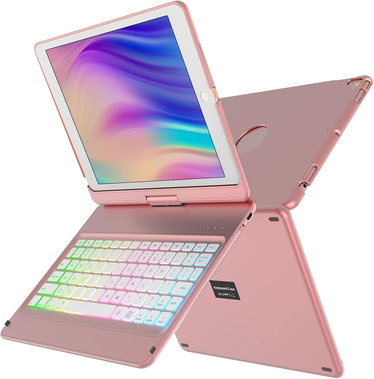 10 Color Backlit 360 Rotatable Keyboard Case V672258