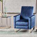 Cobalt Velvet Push Back High Leg Recliner B2122