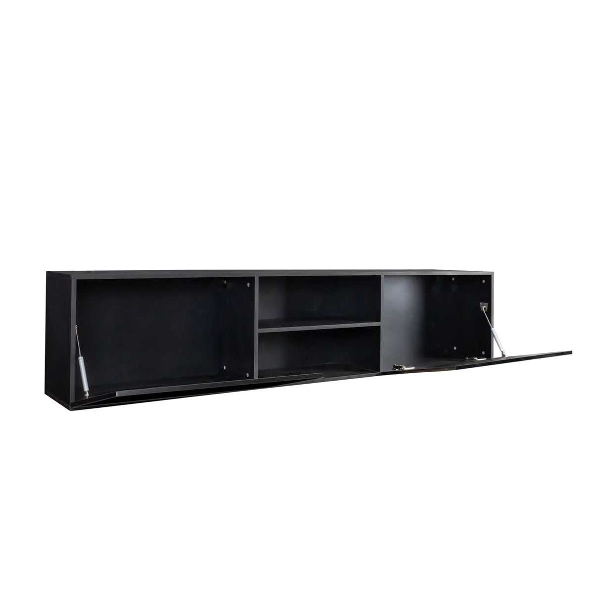 Wall Mounted Floating TV Stand with Shelf and Clamshell Doors B2797