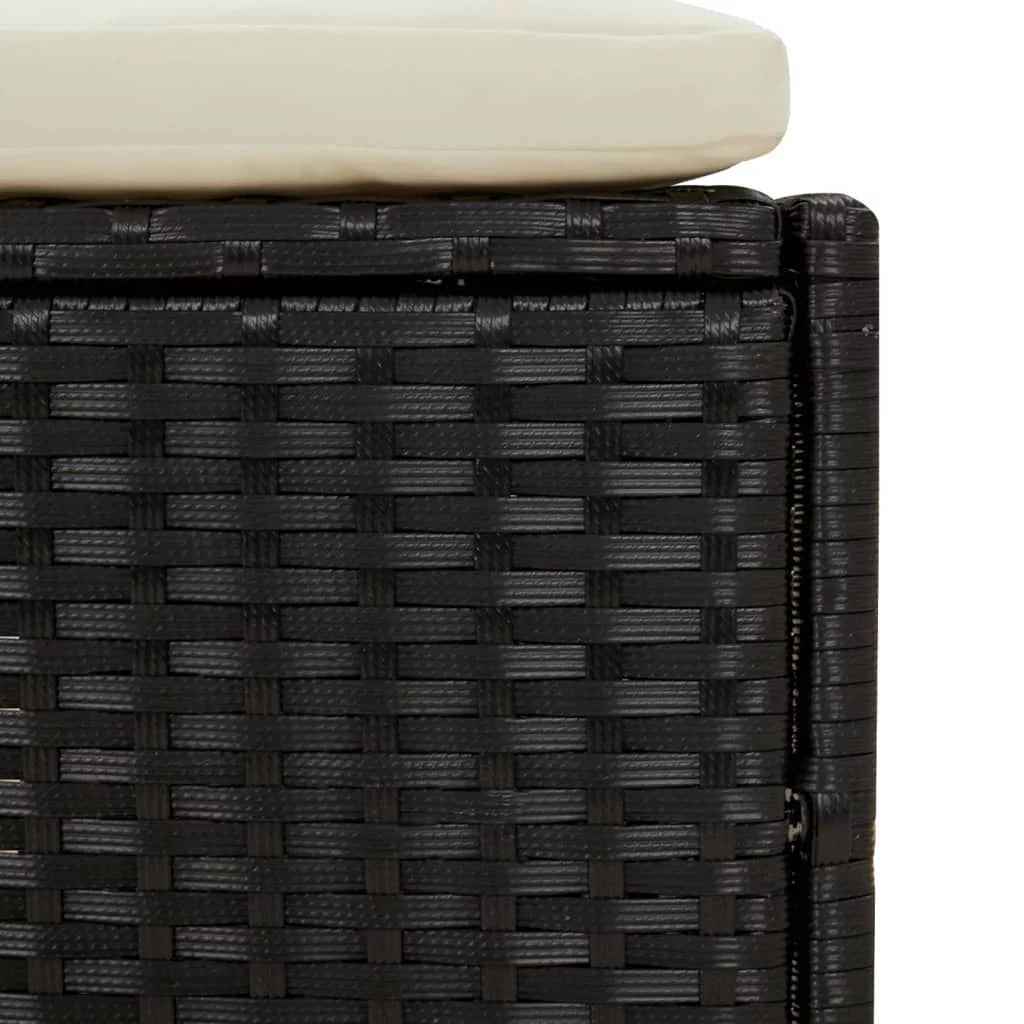Black Poly Rattan and Solid Wood Acacia Spa Surround M764