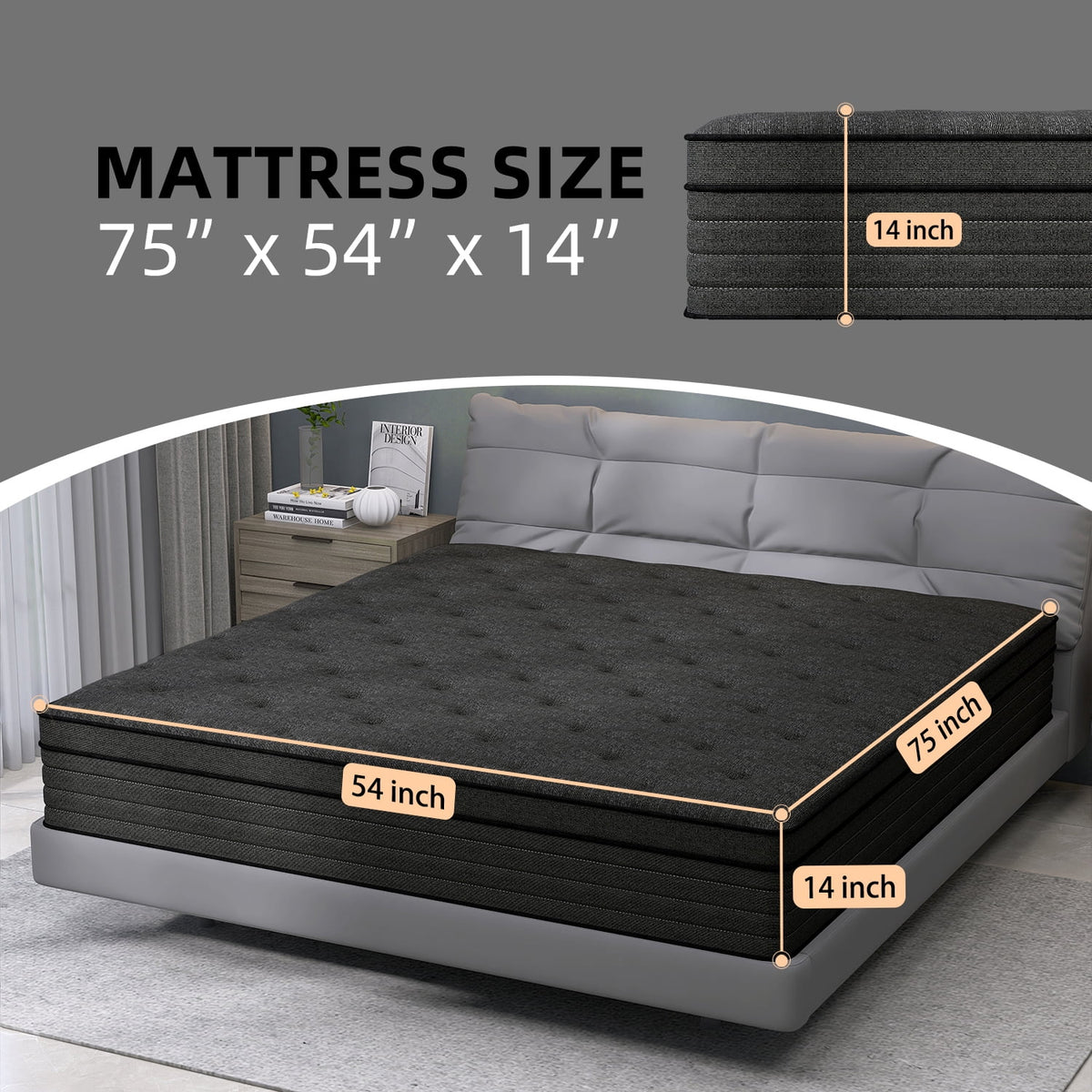 14 inch Full Medium Firm Hybrid Mattress K54999