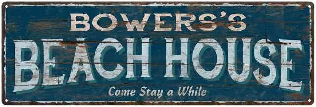 Blue Rustic Cabin Home Decor 8x24 Metal T4886