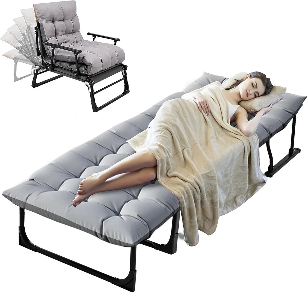 3 in 1 Folding Camping Cot Bed with Mattress & Pillow F5920