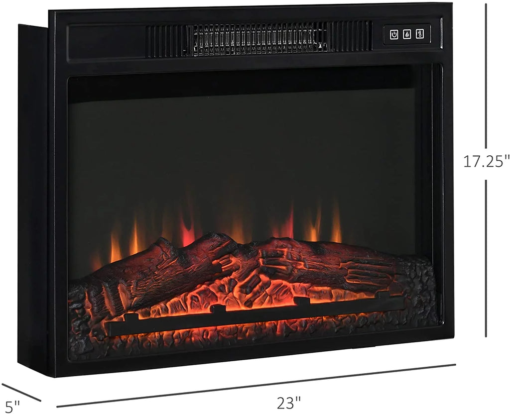 58" Fireplace TV Stand with 23" Electric Fireplace, Dark Oak L2638