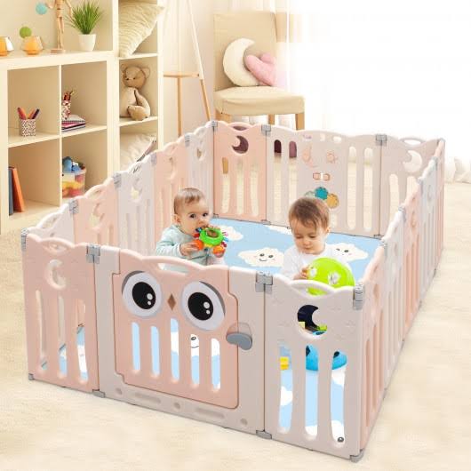 Pink Baby Activity Center Play Yard with Lock Door J714