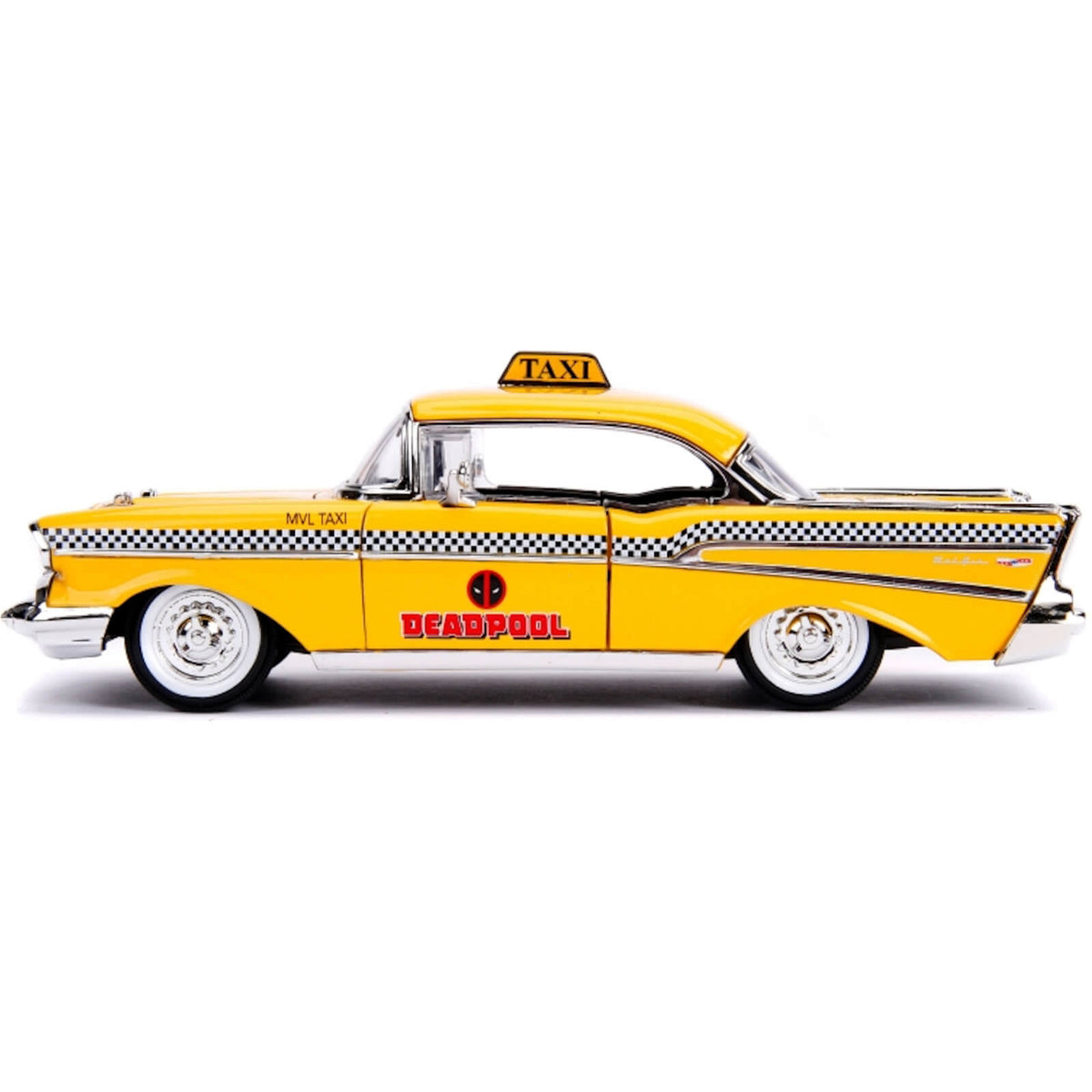 1957 Chevrolet Bel Air Taxi Yellow Diecast Figure N64068
