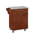 Cherry Kitchen Cart with Granite Top W5341