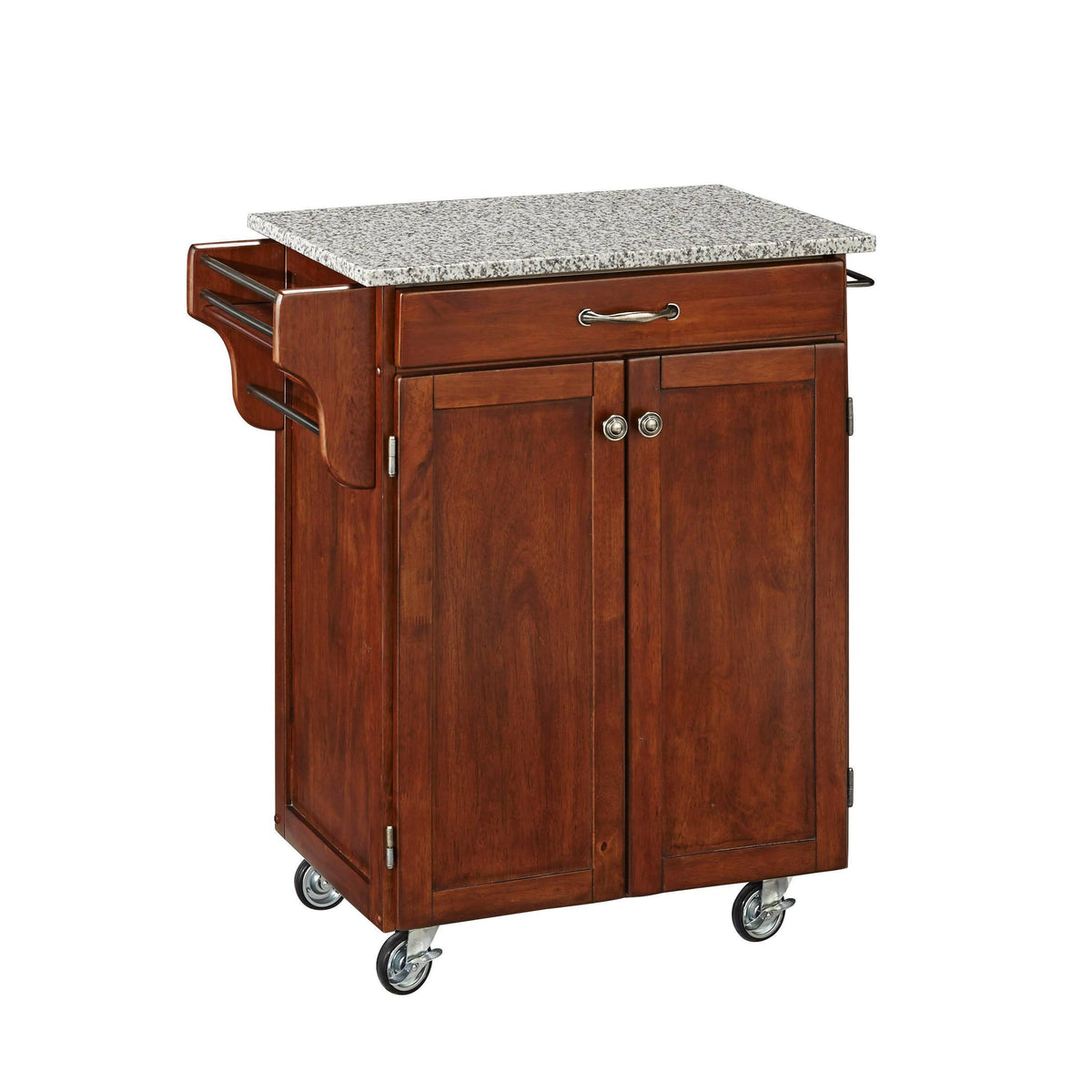 Cherry Kitchen Cart with Granite Top W5341