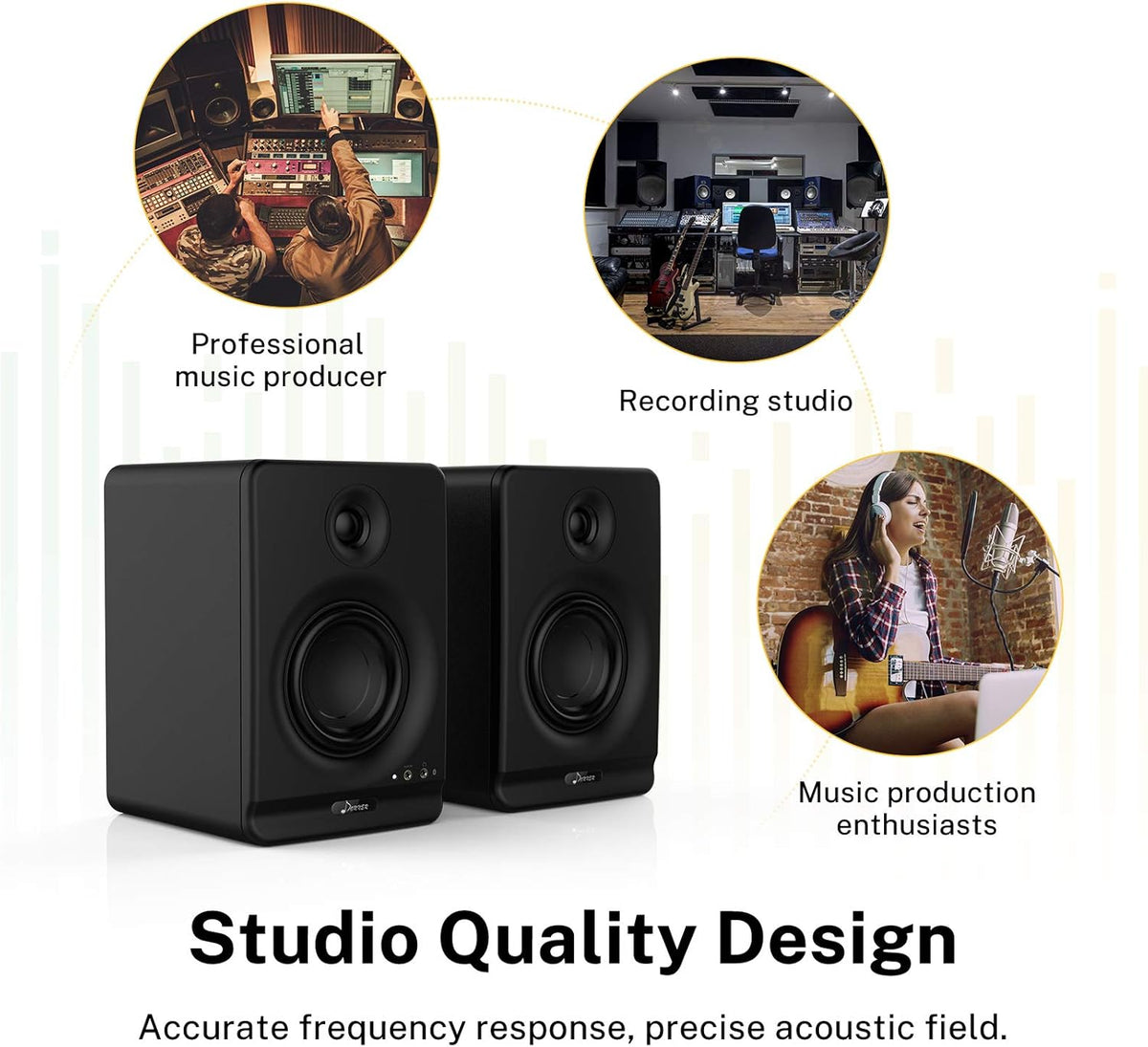 4 Near Field Studio Monitors with Bluetooth, 2-Pack Q155515