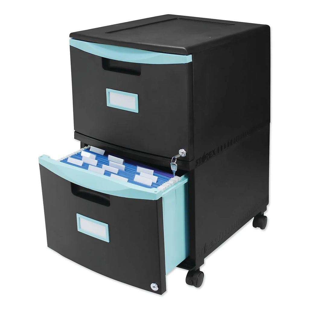 2-Drawer Mobile File Cabinet, Black H645460