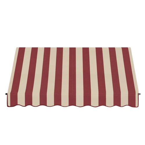 10.375 ft Acrylic Fabric Fixed Awning, Burgundy/Tan Stripe X78595