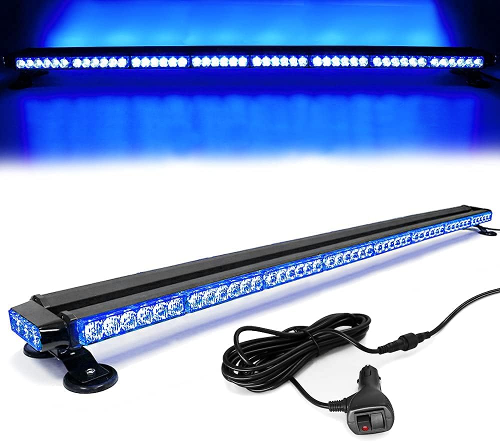 Blue 38" 78 LED Strobe Light Bar with Magnetic Base Z130