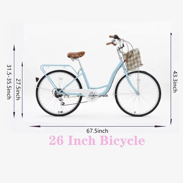24-Inch 7 Speed Green Beach Cruiser Bike L170