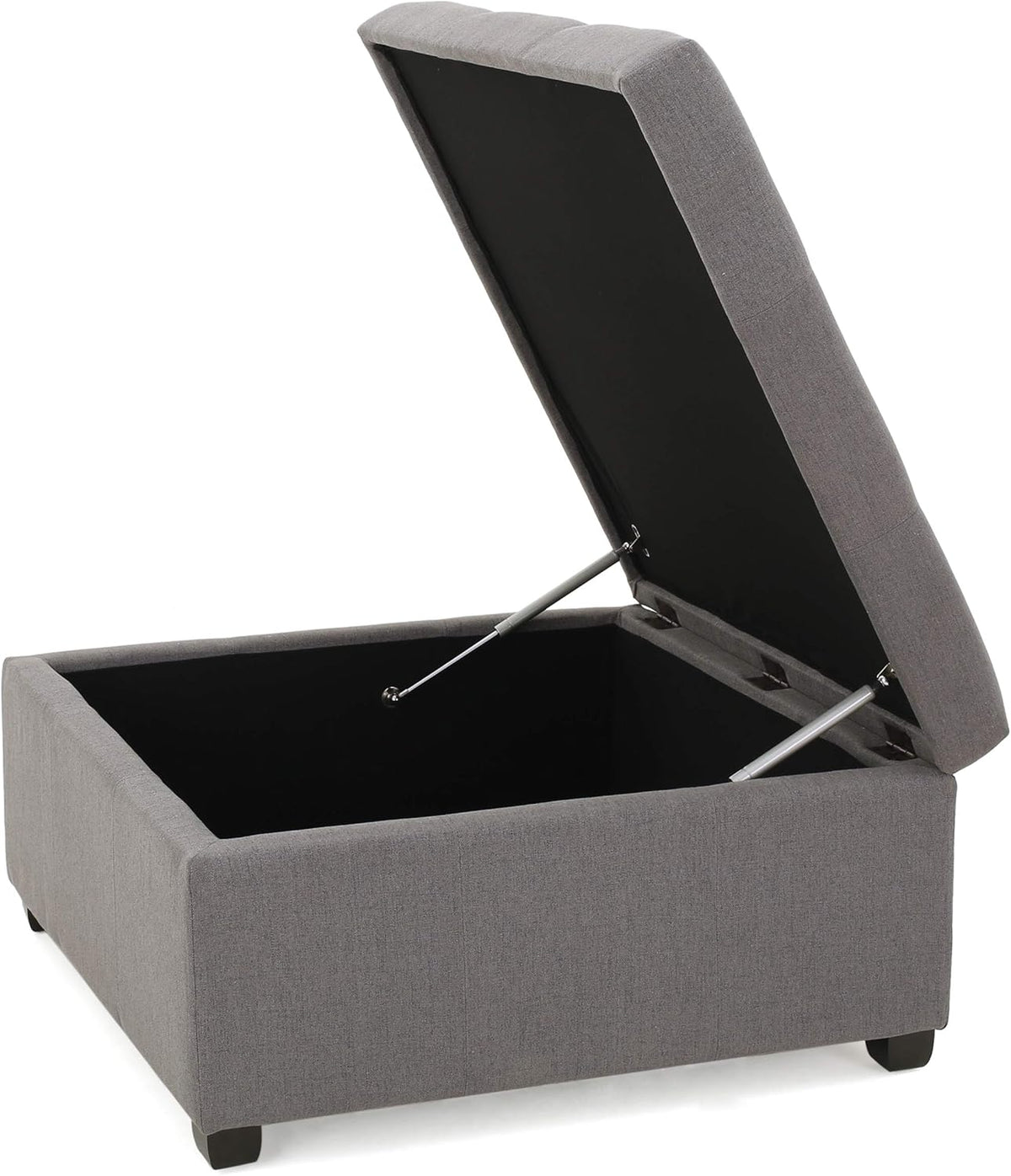 Dark Grey Fabric Storage Ottoman B6108