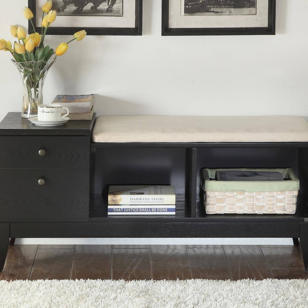 Black Storage Bench D852