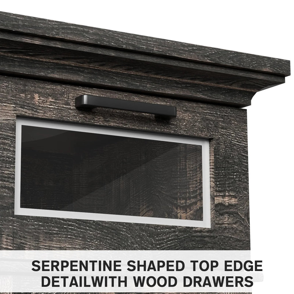 58" Fireplace TV Stand with 23" Electric Fireplace, Dark Oak L2638