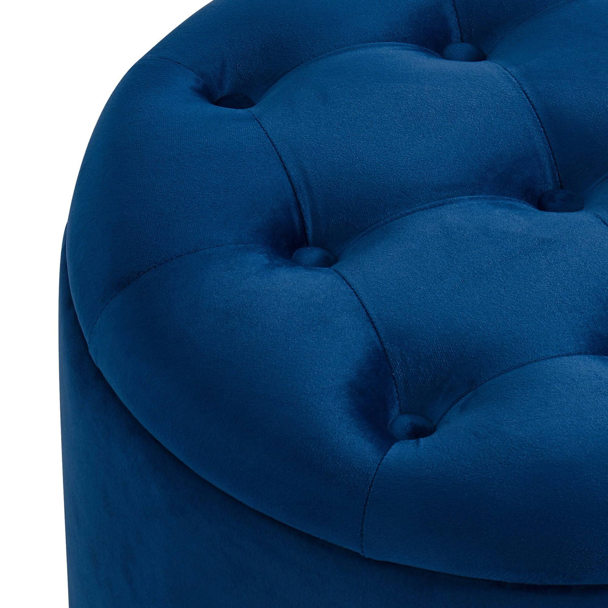 Blue Round Storage Ottoman O608