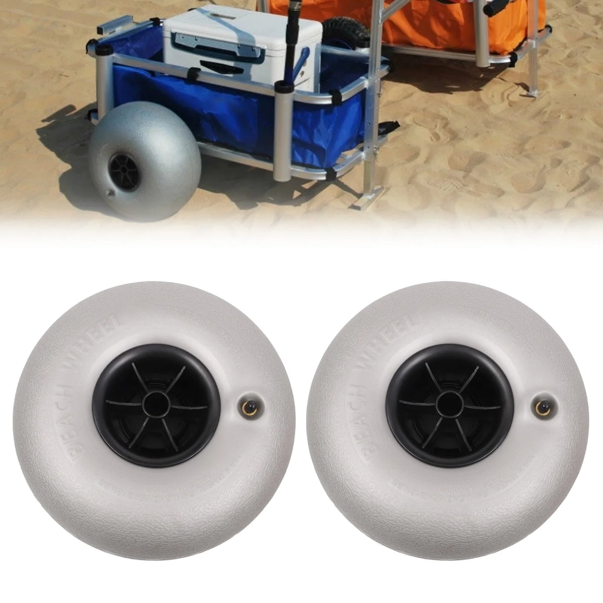 2PCS Inflatable Beach Wheels for Kayak Dolly Cart D961