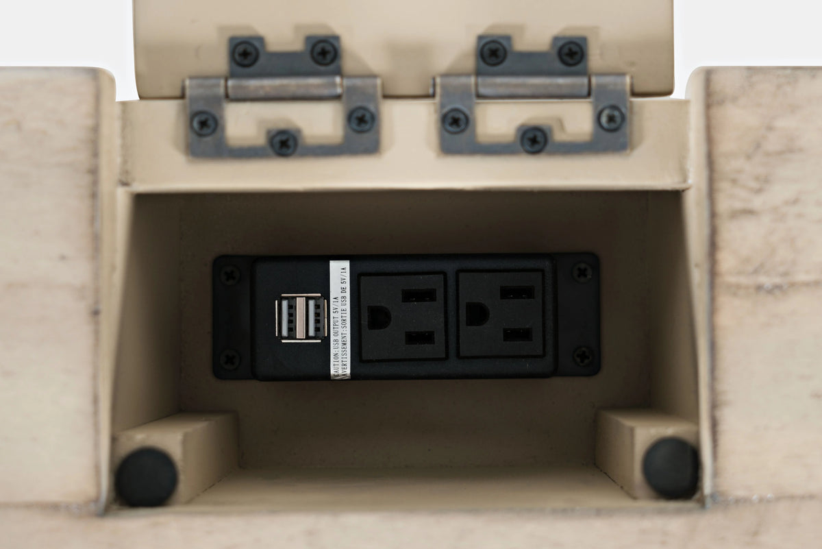 Distressed Acacia USB Charging Desk E1952