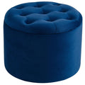 Blue Round Storage Ottoman O608