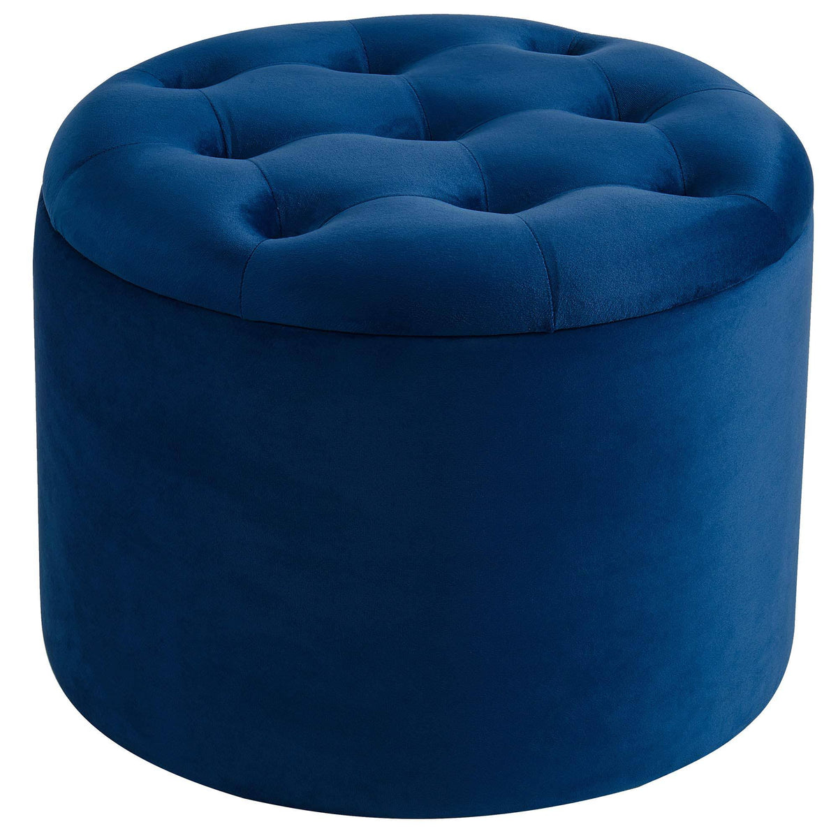 Blue Round Storage Ottoman O608
