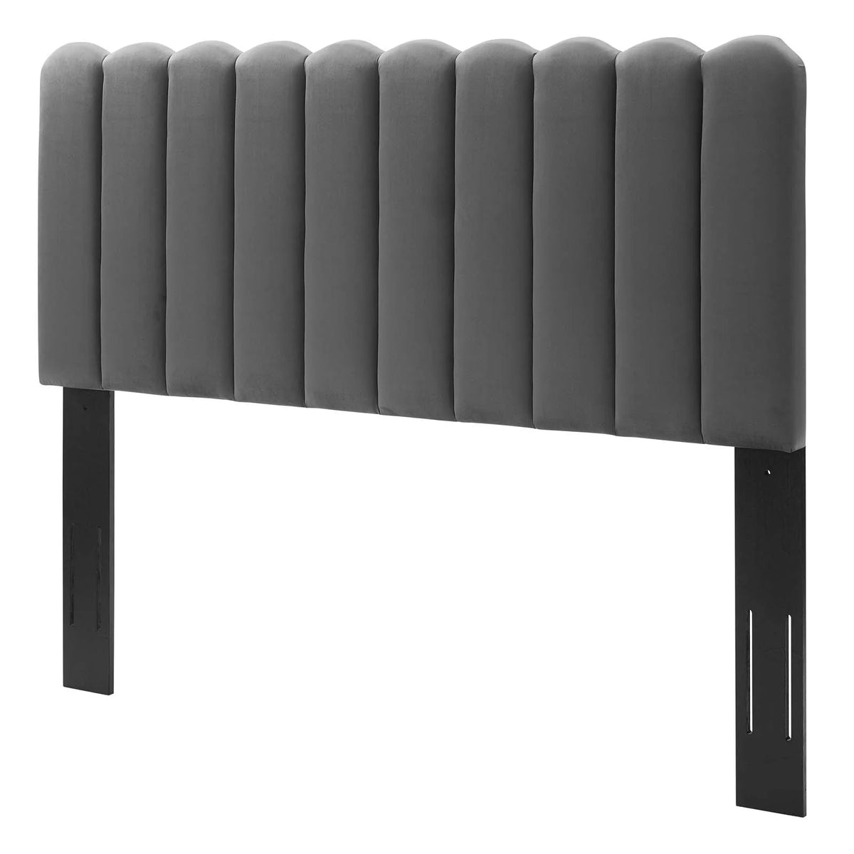 Twin Size Velvet Dark Grey Headboard A9924