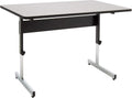 Height Adjustable Office Desk, 48 Inch, Black Frame, Grey Top S9904