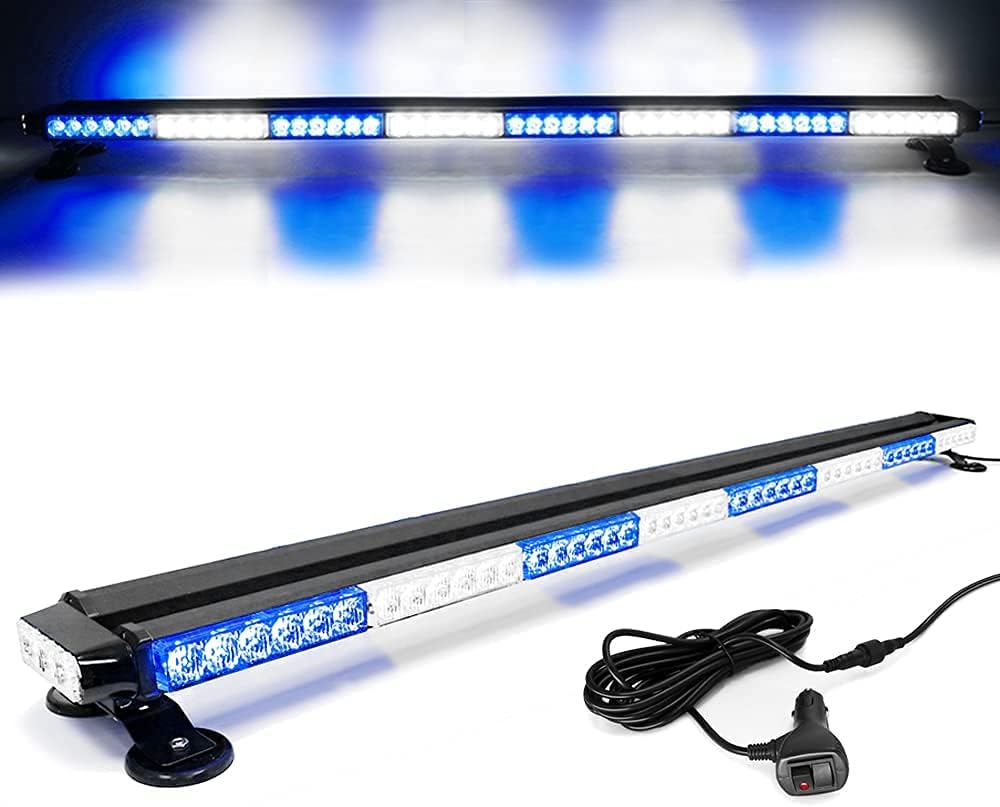 Blue 38" 78 LED Strobe Light Bar with Magnetic Base Z130