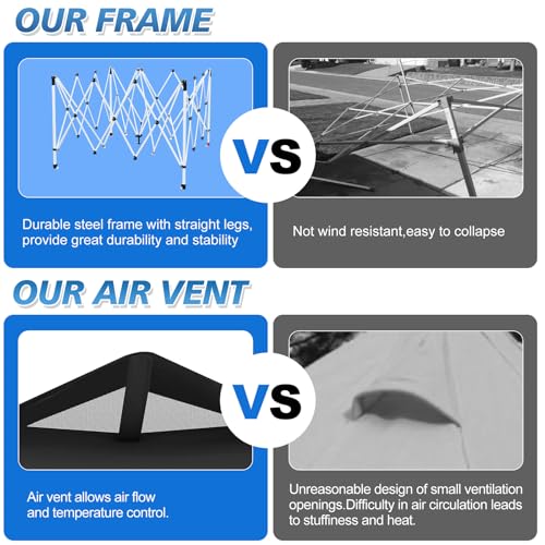 Blue 10x10ft Pop up Canopy Tent with Roller Bag J4564