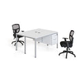 Double Desk with 2 Pedestals White T572