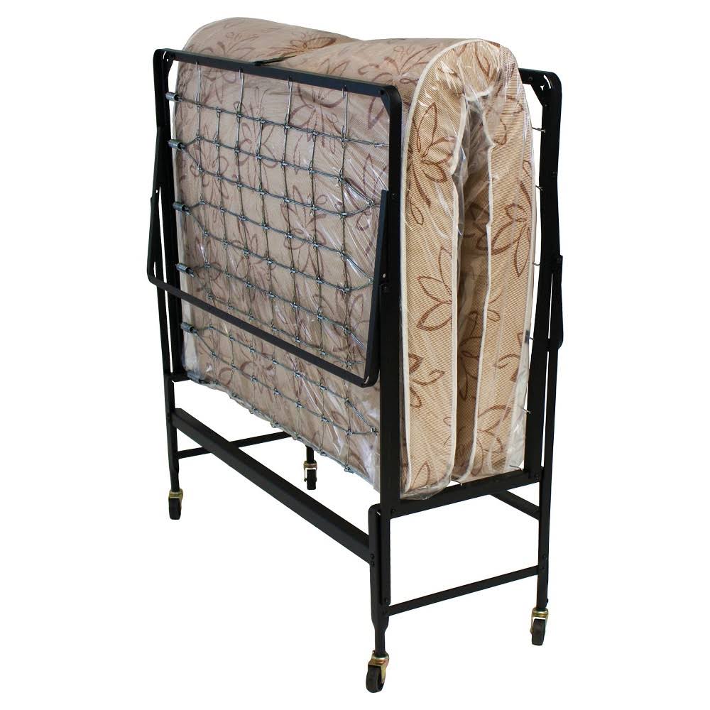 Rollaway Bed with Poly Fiber Mattress, Black/Brown L523