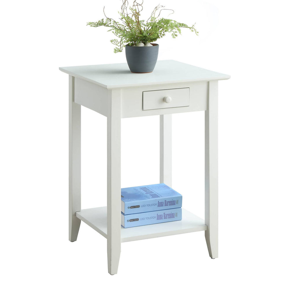 White End Table with Drawer/Shelf Z45055