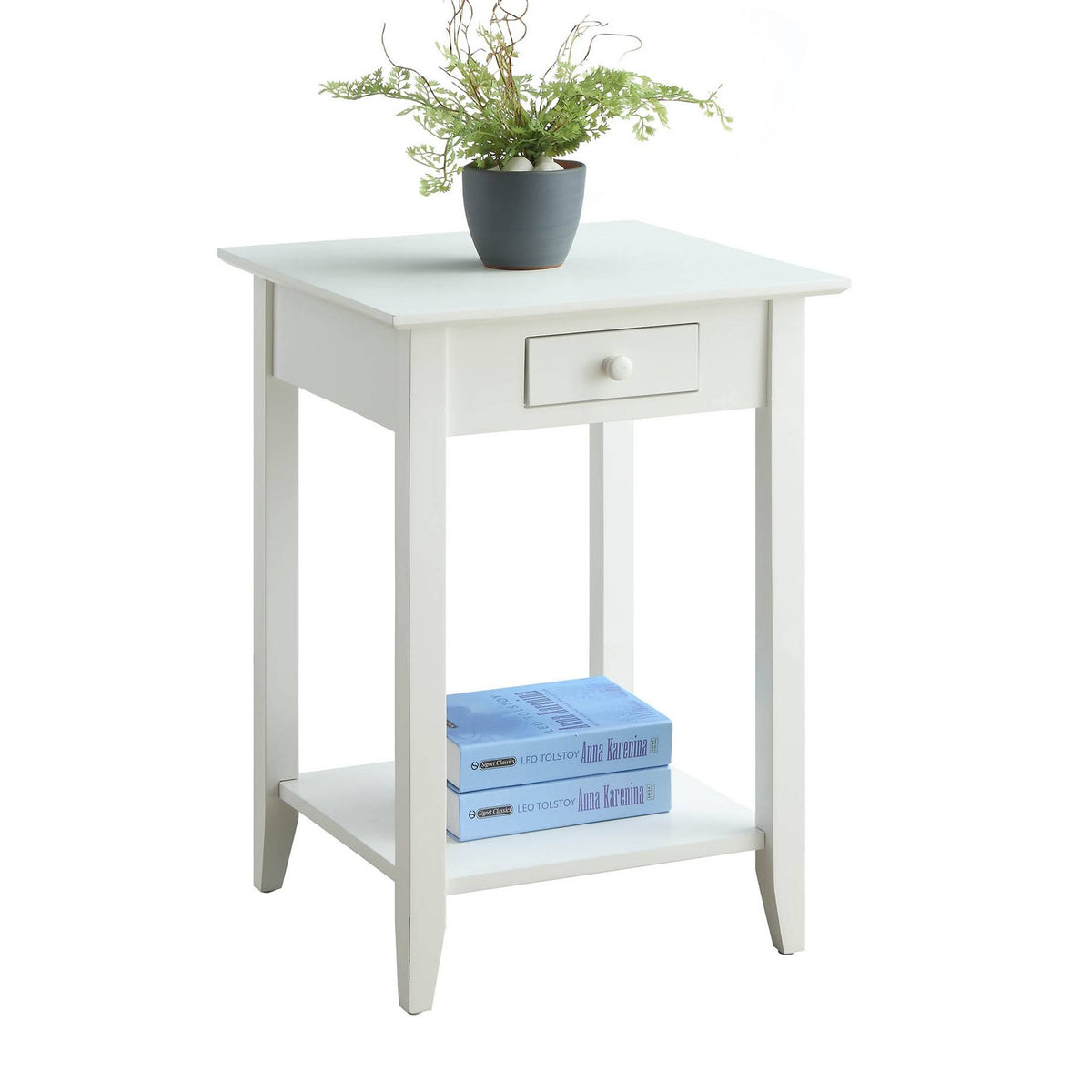 White End Table with Drawer/Shelf Z45055