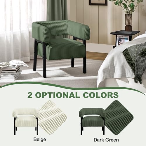Beige Corduroy Accent Chair Set of 2 X984444