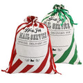 2 Pack Christmas Stripe Canvas Santa Sack with Drawstring V6985