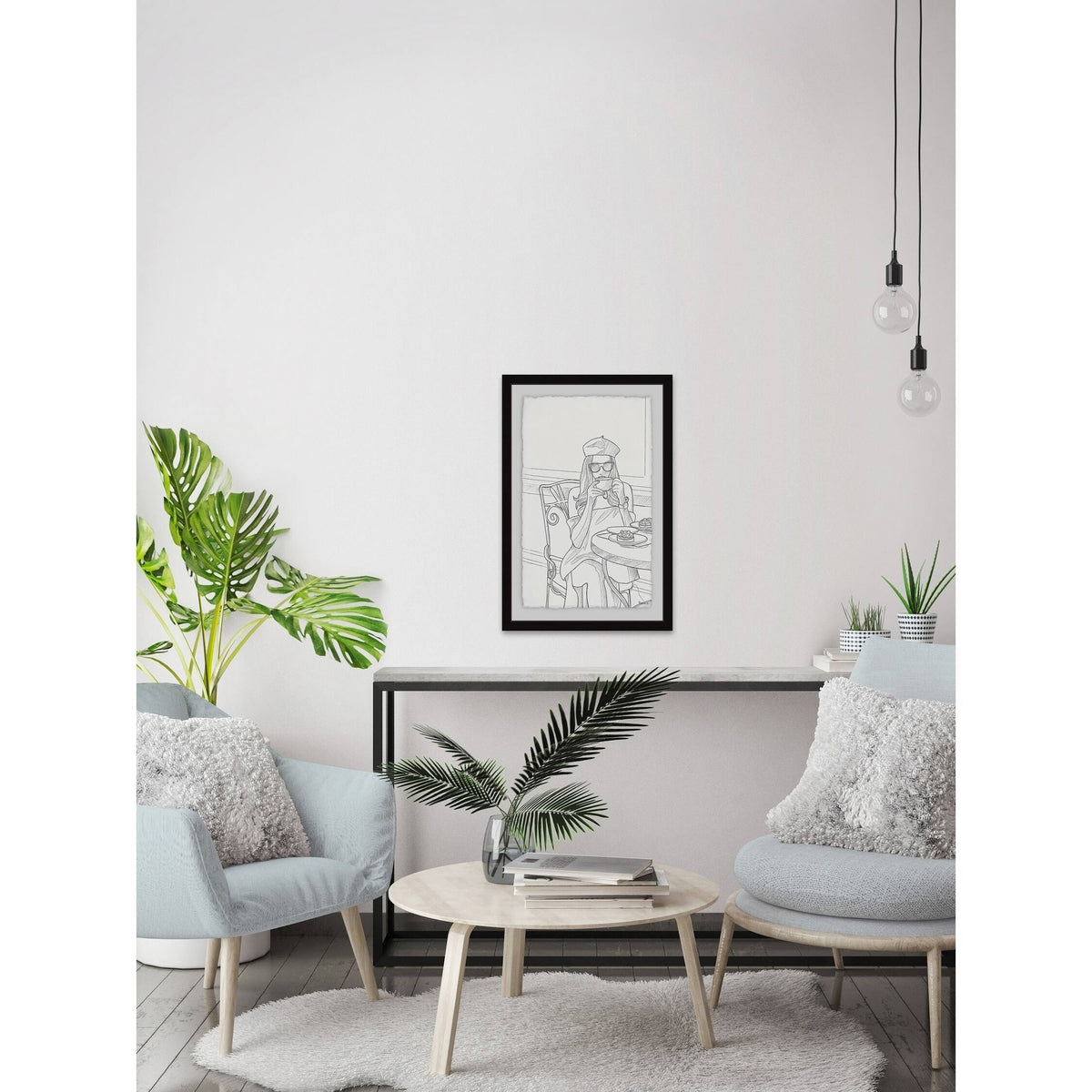 45x22 x 30x22 in Framed Giclee Black Z601221
