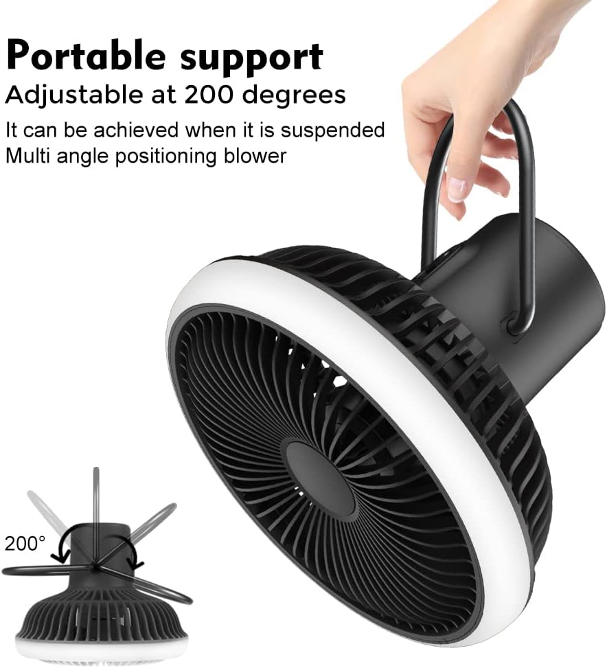 Camping Fan with LED Lantern, USB Desk Fan, Pack of 2 U774