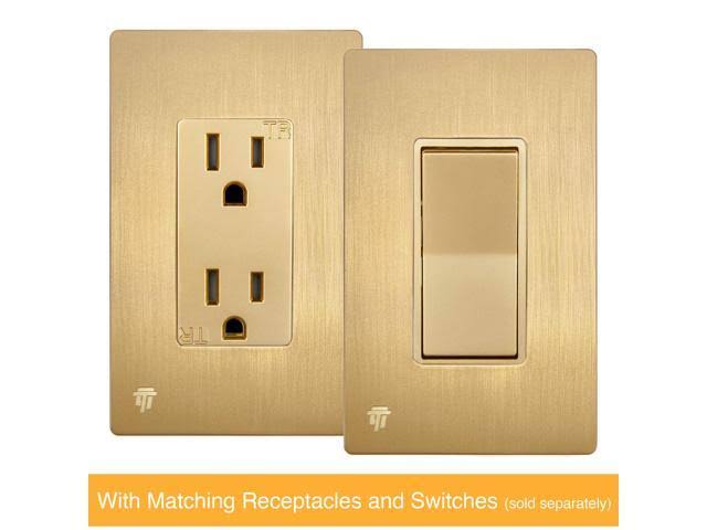 Screwless Decorator Wall Plate Outlet Cover, 1-Gang D46879