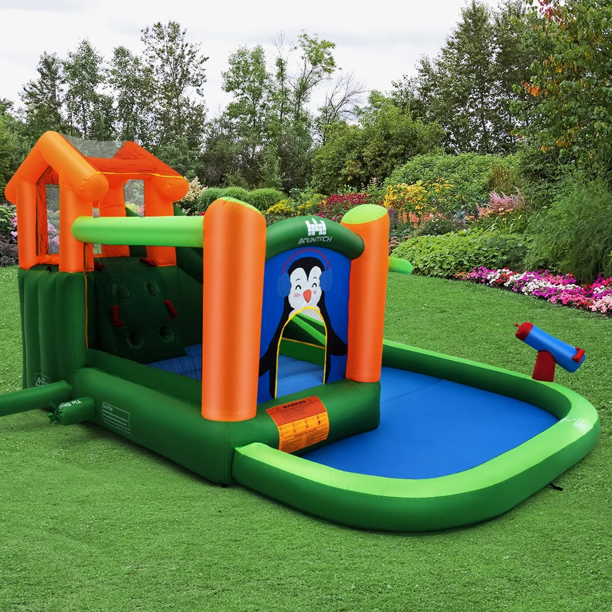 Inflatable Water Park Slide Bouncer with Splash Pool and Blower Z27960