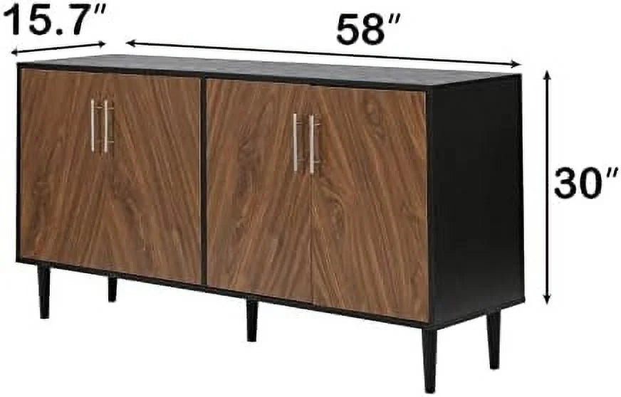 Black 4 Door 58 Inch Sideboard N62524