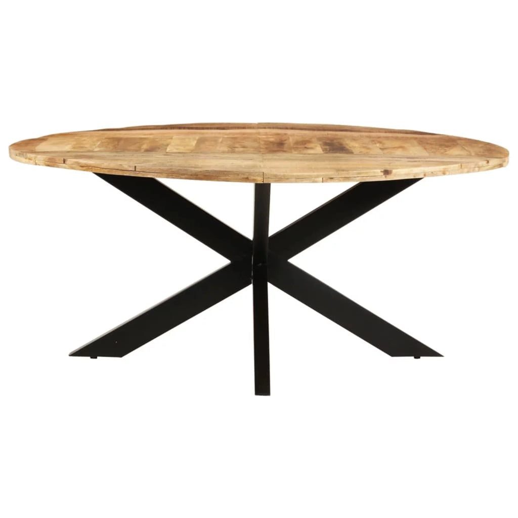Round Rough Mango Wood Dining Table F1851