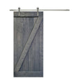 Gray Knotty Pine Wood Interior Sliding Barn Door with Hardware Kit O1628
