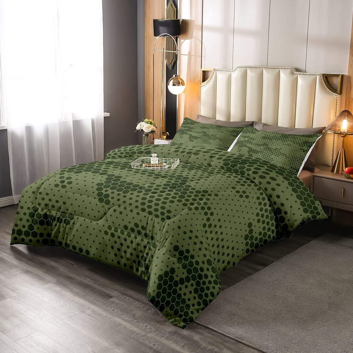 Purple Black Red Camouflage Comforter Set F3523