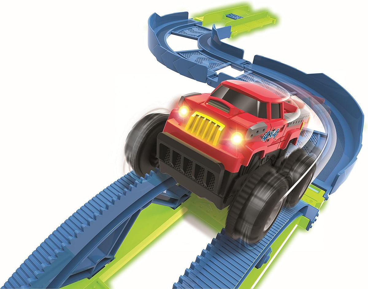 46 Pcs Glow in The Dark Race Car Track Set I215
