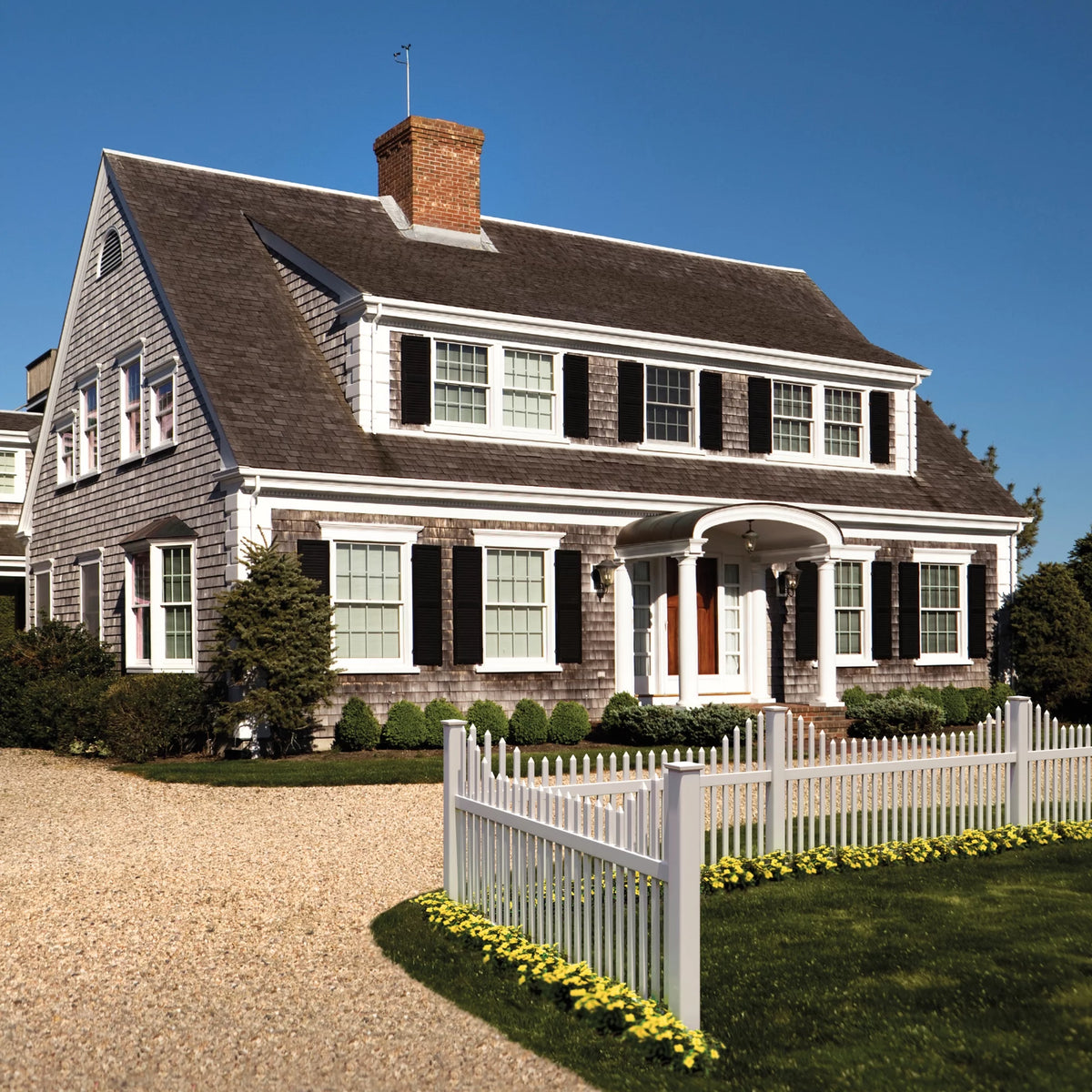 White Vinyl Picket Fence Panel Q393