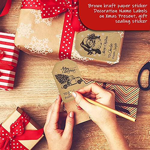 Christmas Gift Tag Stickers 2 x 3 Inch Self-Adhesive 120 Pieces R374136