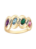 14kt Gold-Plated Birthstone Ribbon Ring T5614