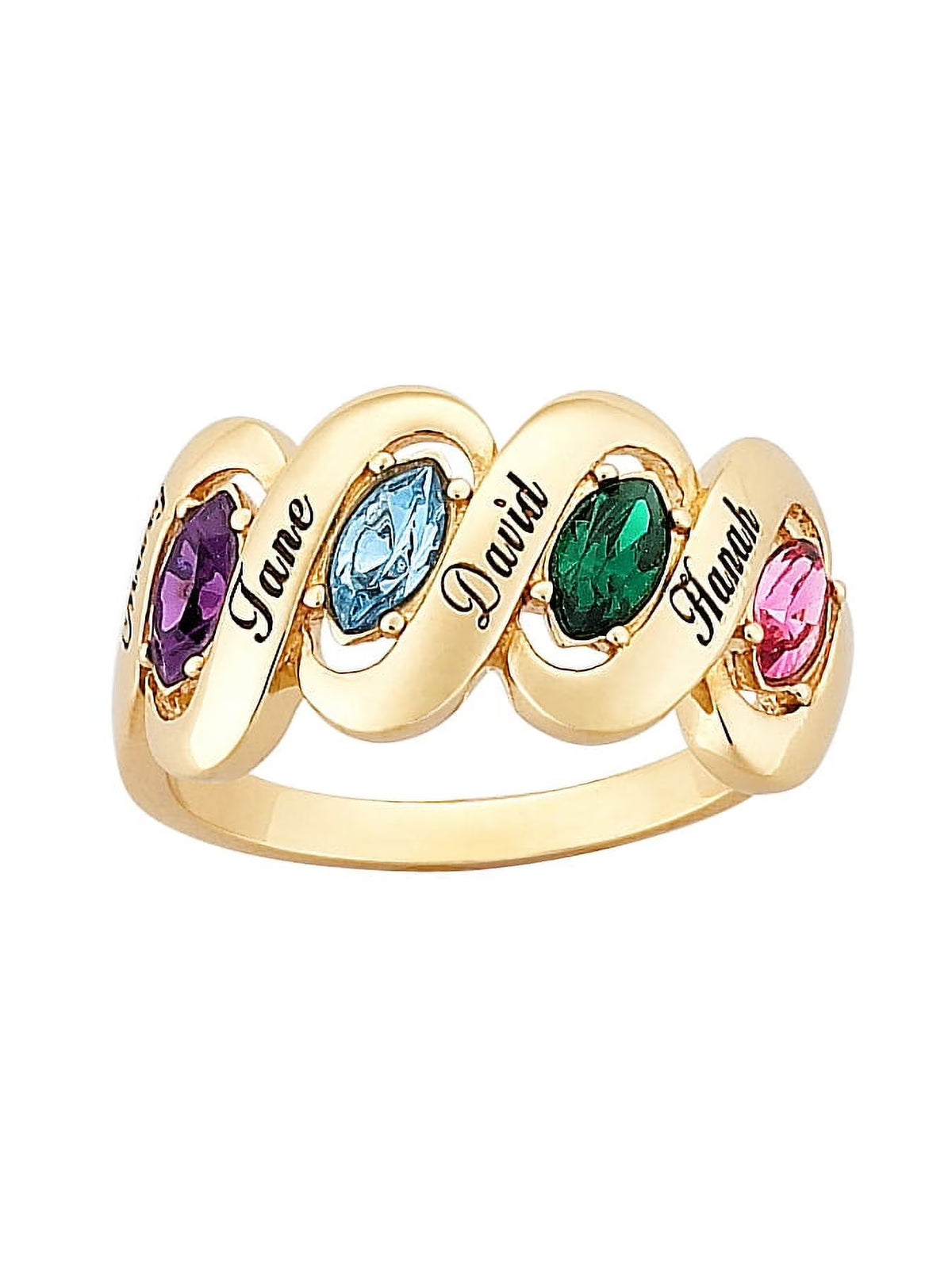 14kt Gold-Plated Birthstone Ribbon Ring T5614