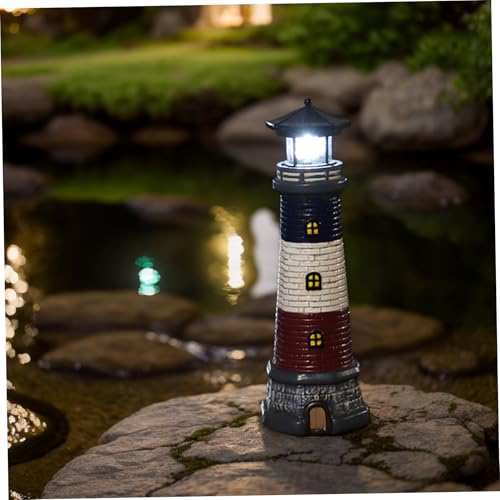 15" Waterproof Resin Lighthouse Solar Light L495761