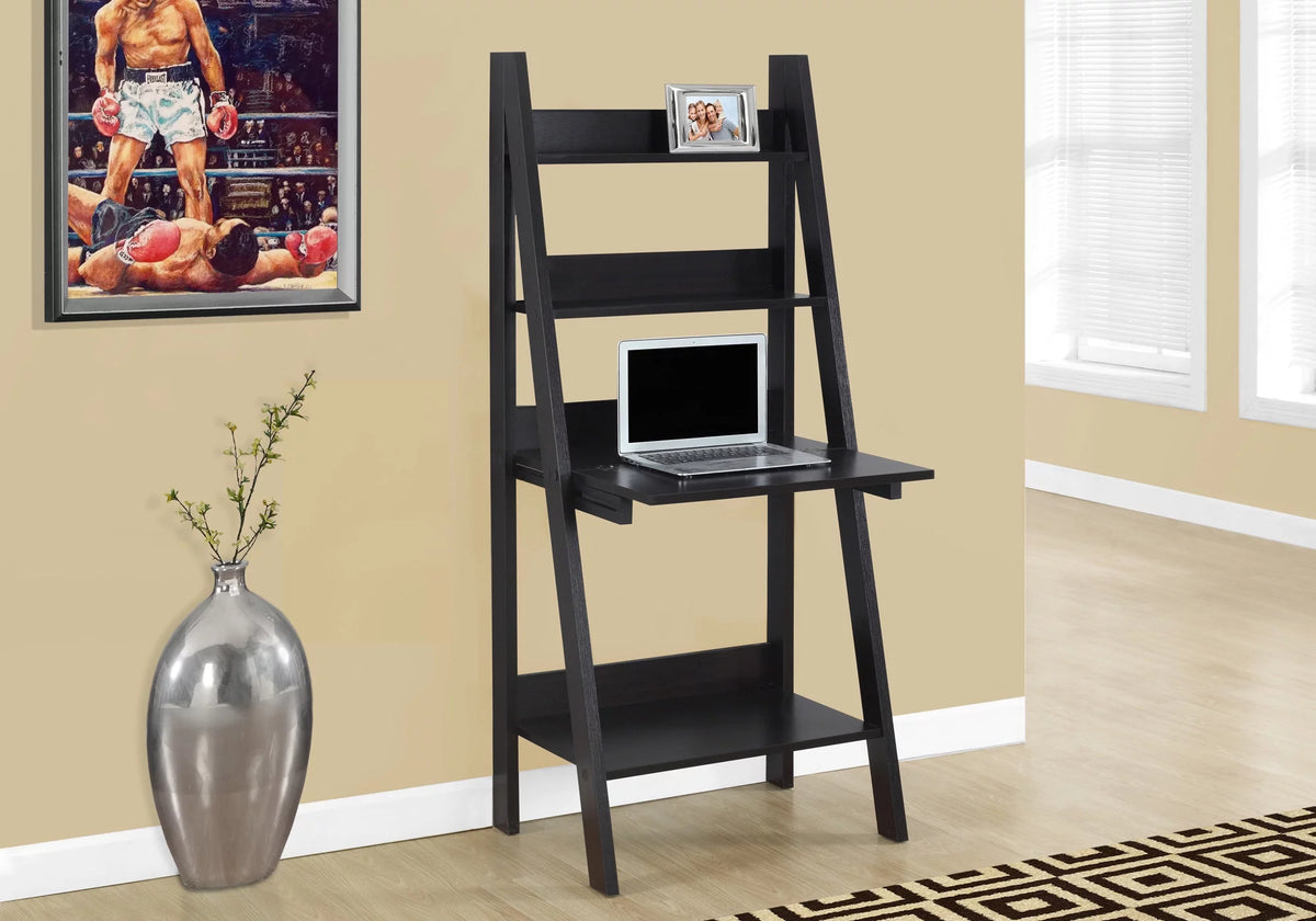 61" Coffee Brown Ladder Computer Desk N4065